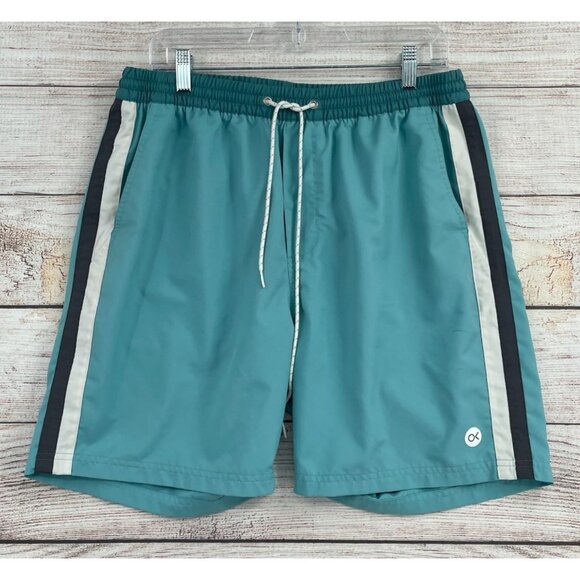 Outerknown Nomadic 7" Volley Shorts Men's Size‎ XL Blue/White/Gray Striped - Picture 1 of 11